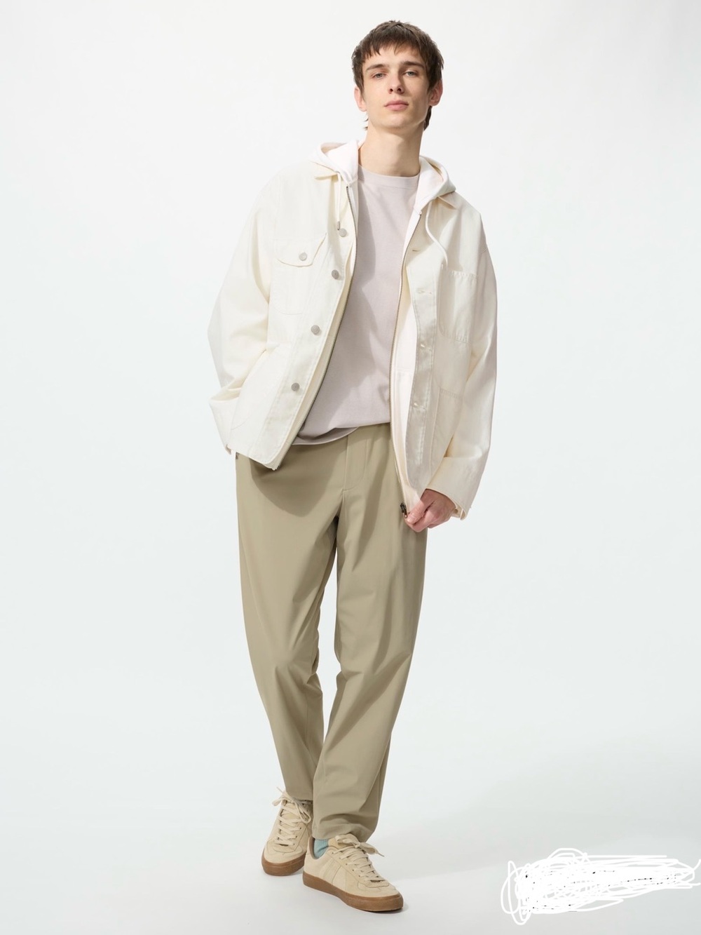 NEW Uniqlo Sz L (W 33-36”)Ultra Stretch Beige Lightweight Active Pants
